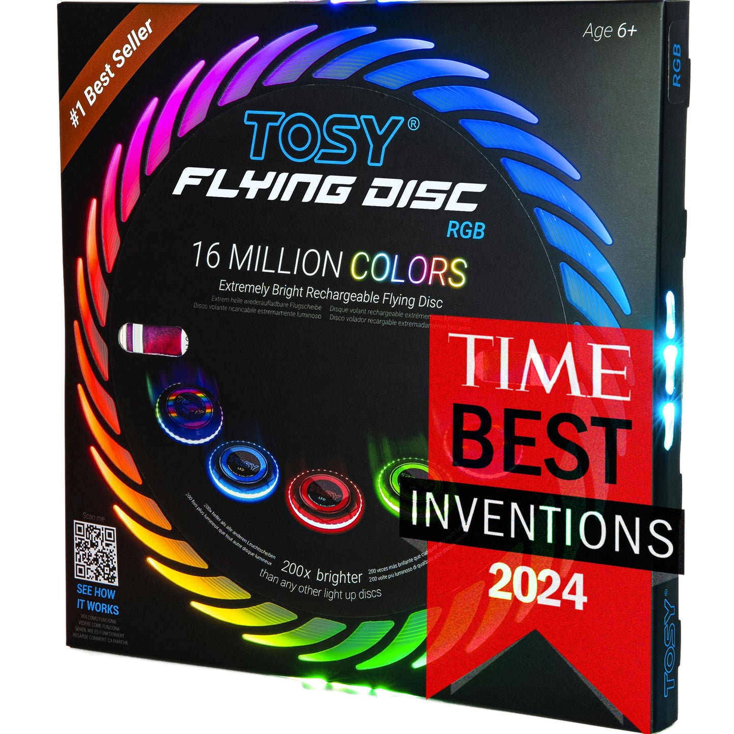 LED Flying Disc, Rgb (Multi-color, Black Disc)
