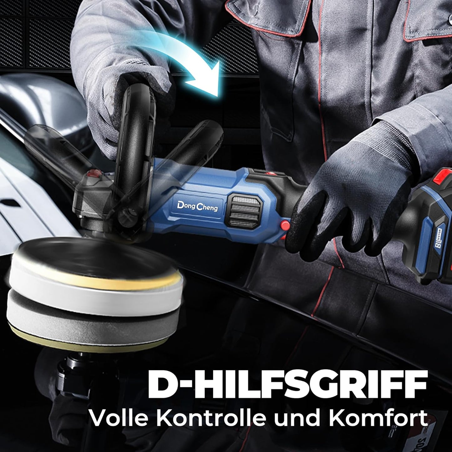 Akku-Poliermaschine mit variabler Drehzahl, 4,0ah Akku