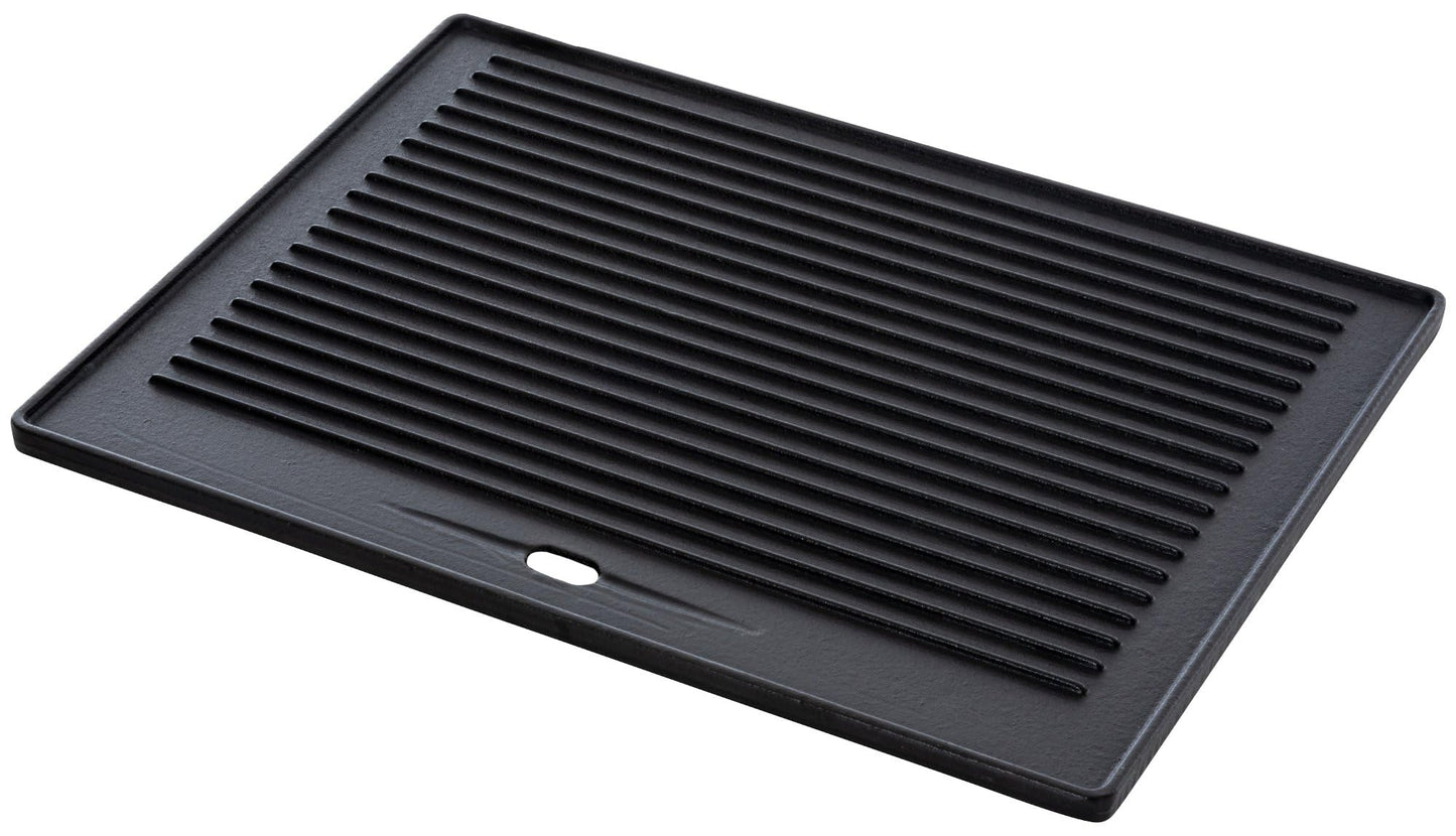 Gusseiserne Grill-Wendeplatte für Grillgeräte, Anthrazit 41.3x30.5 cm