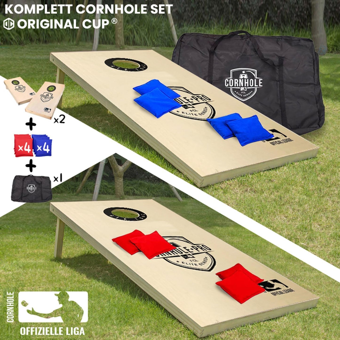 Cornhole Holzspiel, Cornhole aus Holz Pro