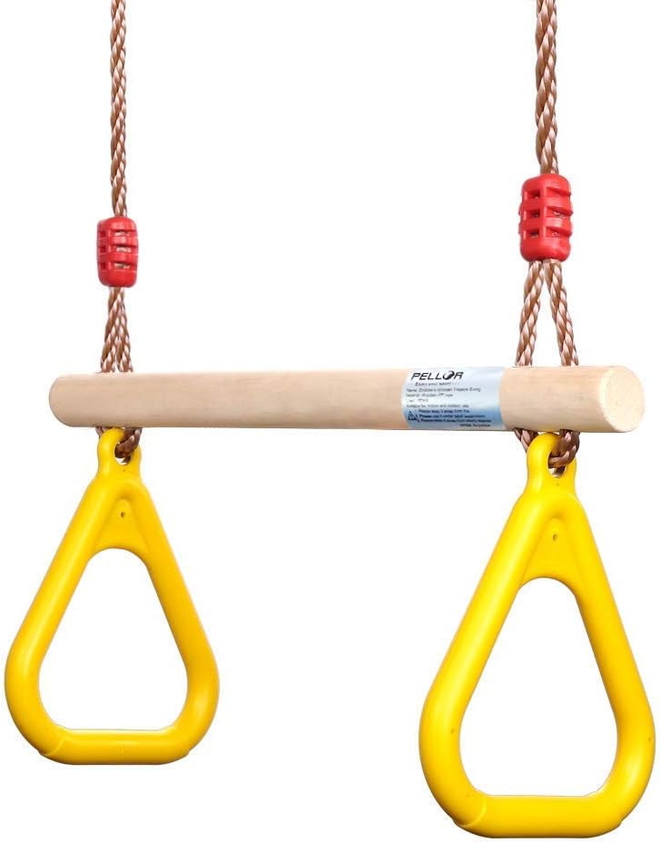 Multifunktions-Kinderholz Trapeze Schaukel, Farbe: Gelb