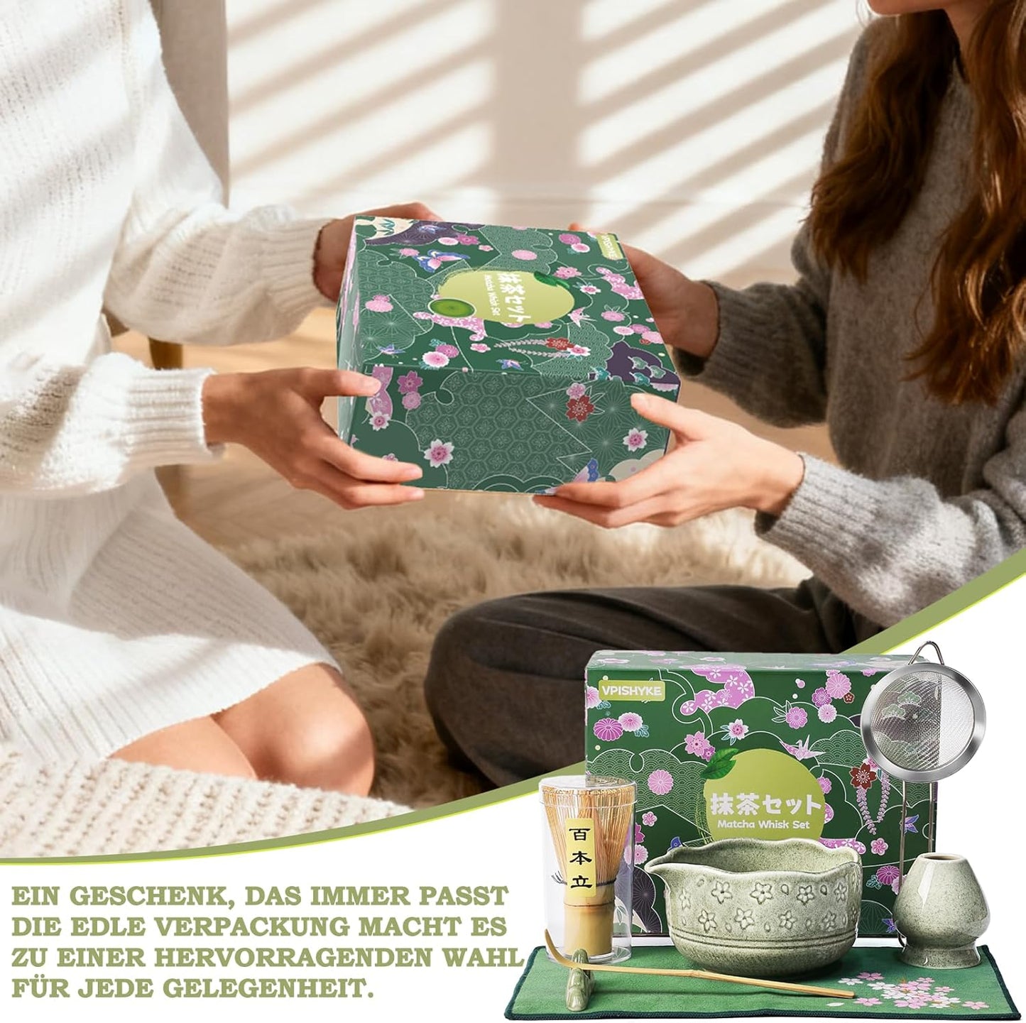 Premium Matcha Tee-Set, Matcha-farbe