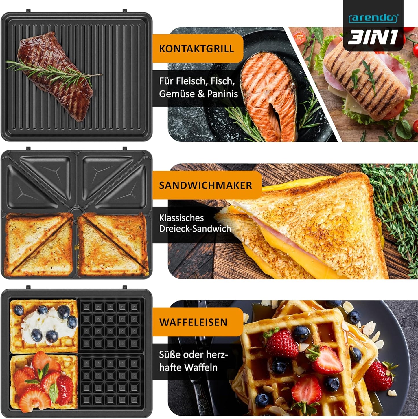 Sandwichmaker mit Waffeleisen-Funktion