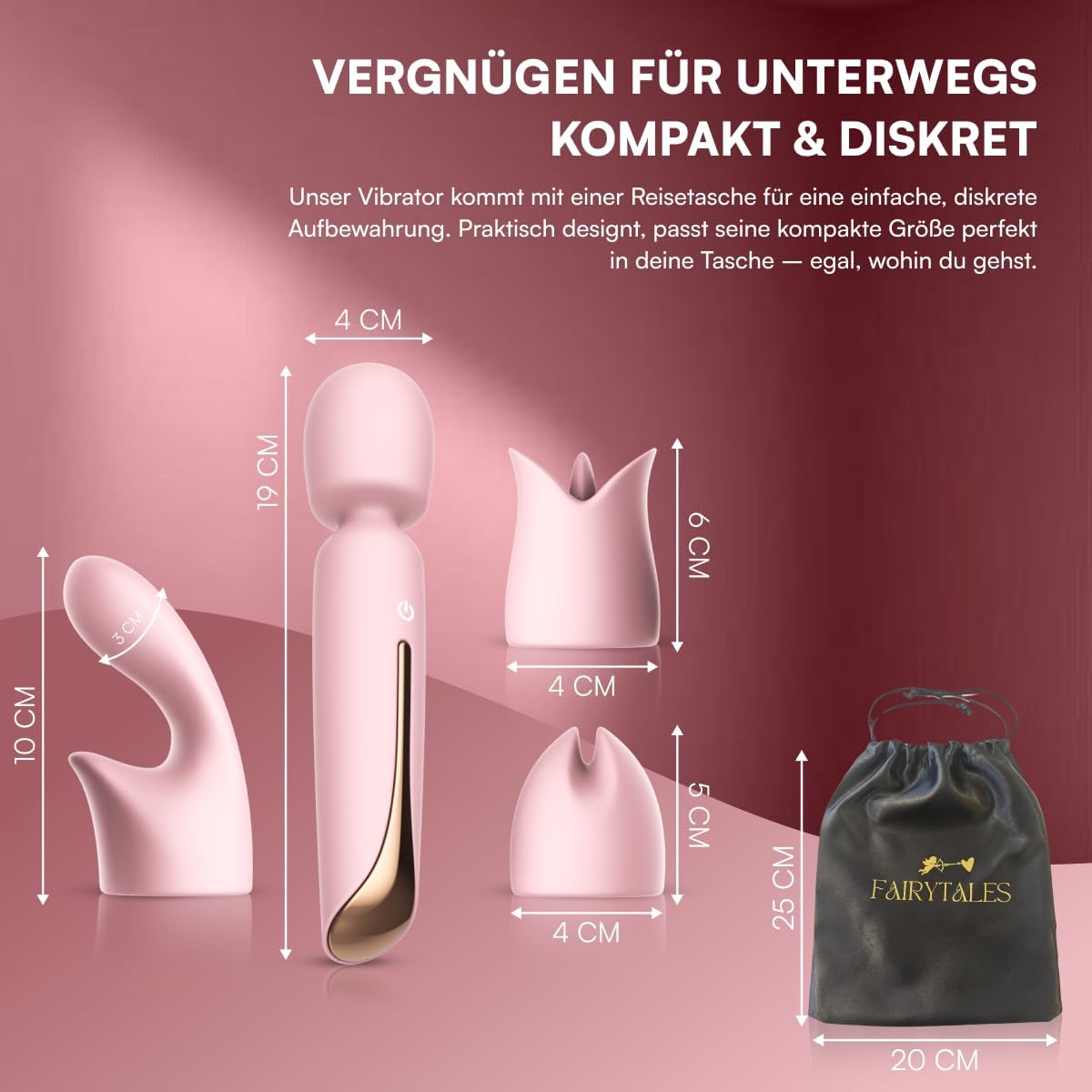 Starker Klitoris-Stimulator Massagestab für Frauen, Pink