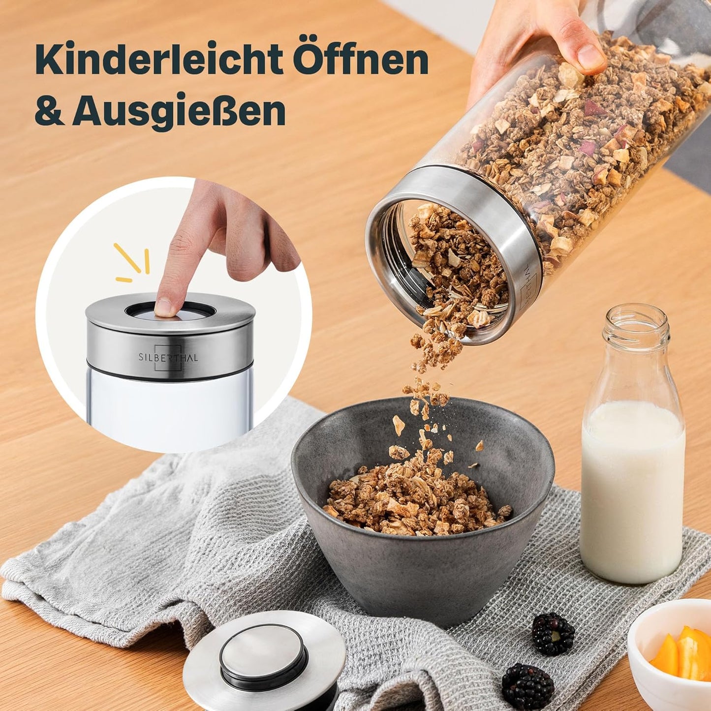 Vorratsglas luftdicht & auslaufsicher, 1500 ml