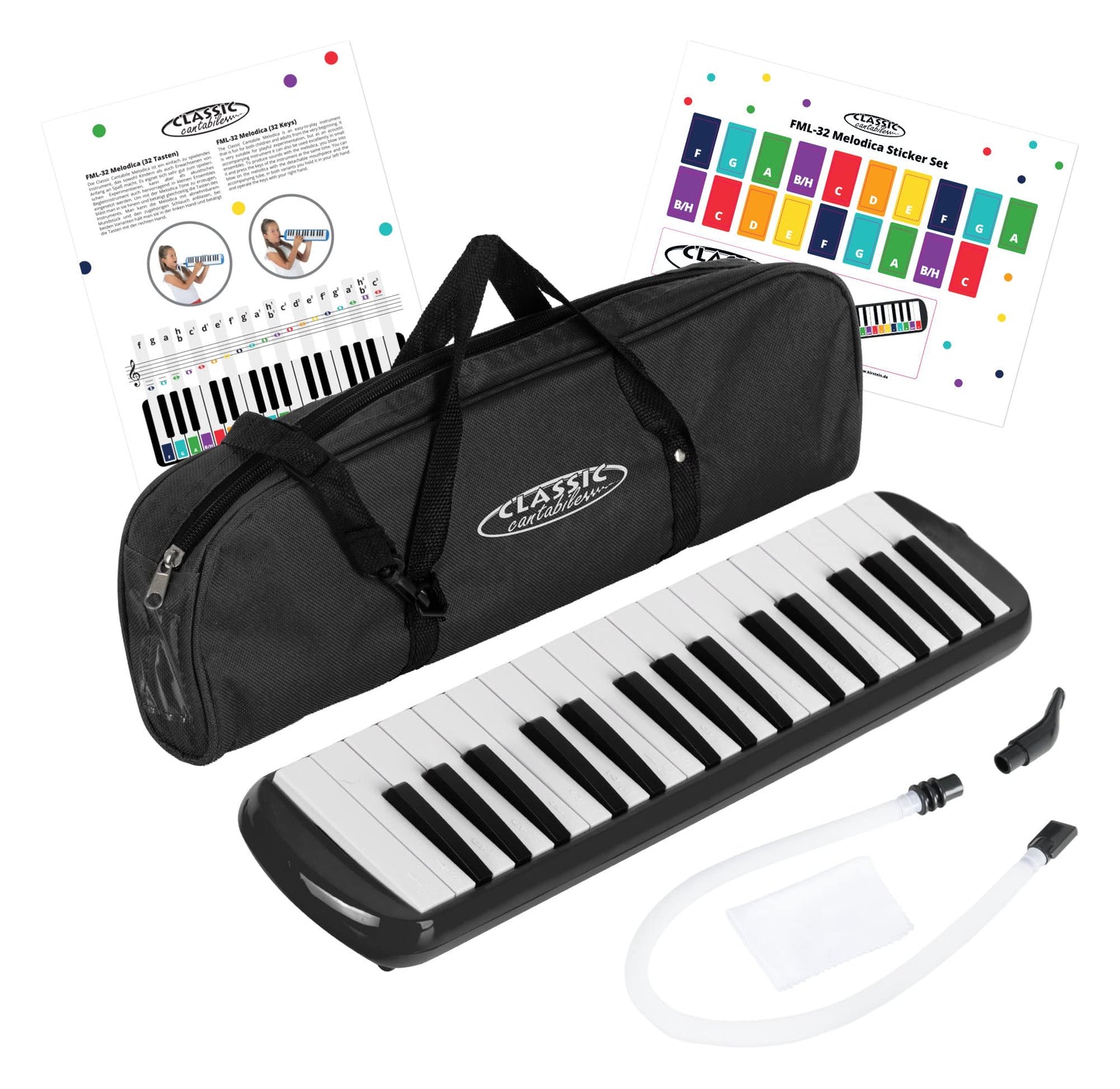 Melodica mit 32 Tasten für Kinder, Schwarz