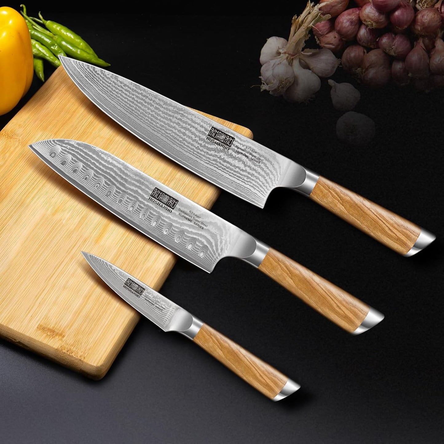 3-teiliges Messerset, 3-teiliges Kochmesser Set