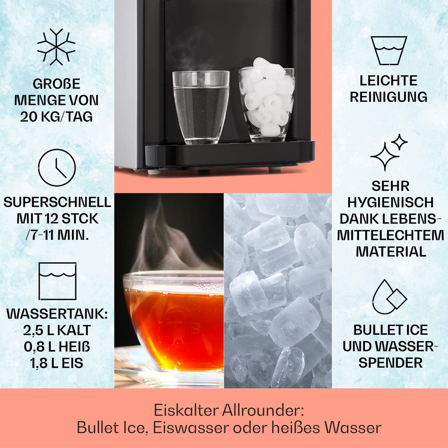 Eiswürfelmaschine, Edelstahl
