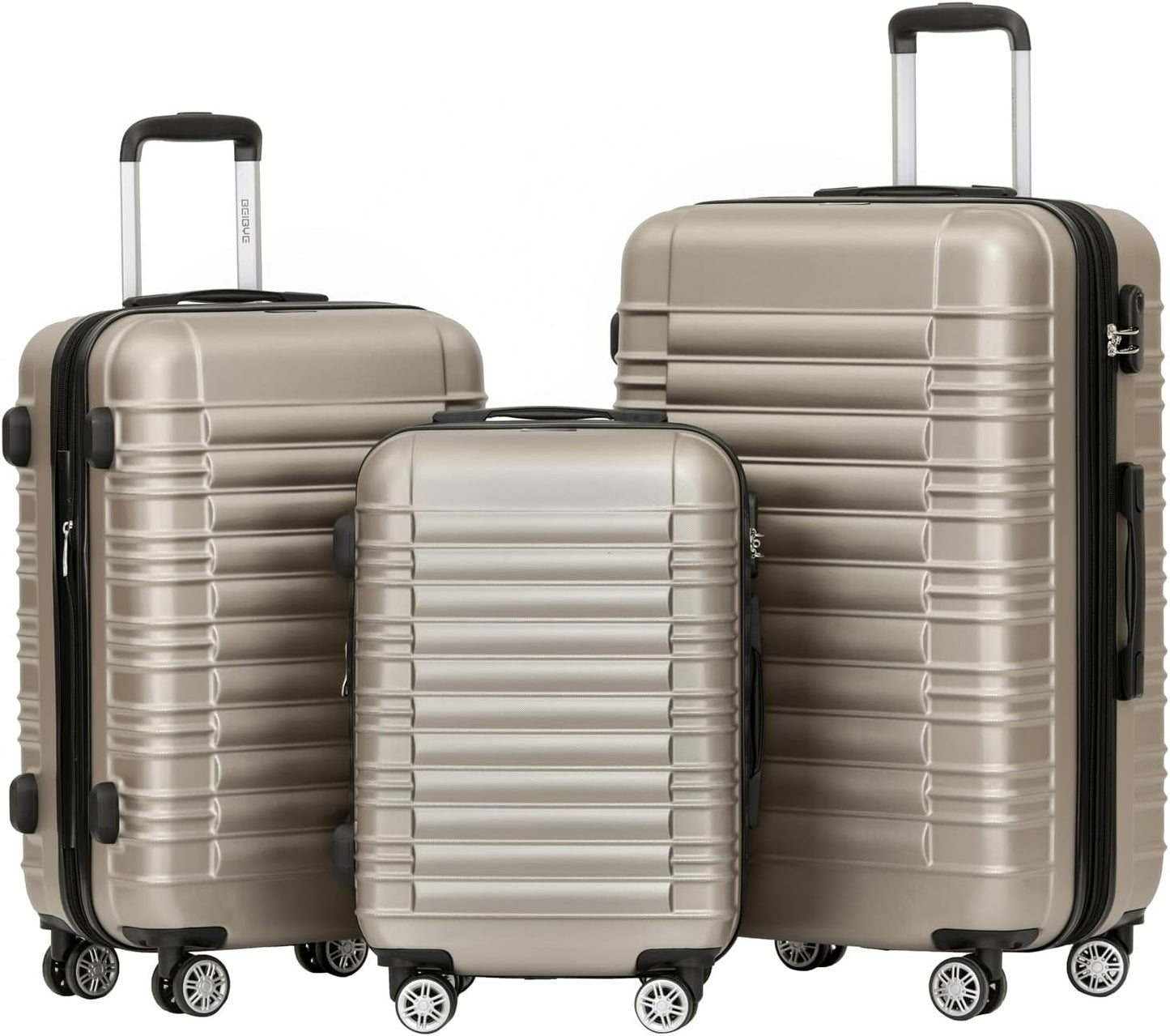 3-teiliges Hartschalenkoffer Set, Champagner ; Set