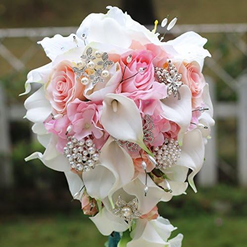 Hochzeitsstrauss mit Calla Lilien und Rosen