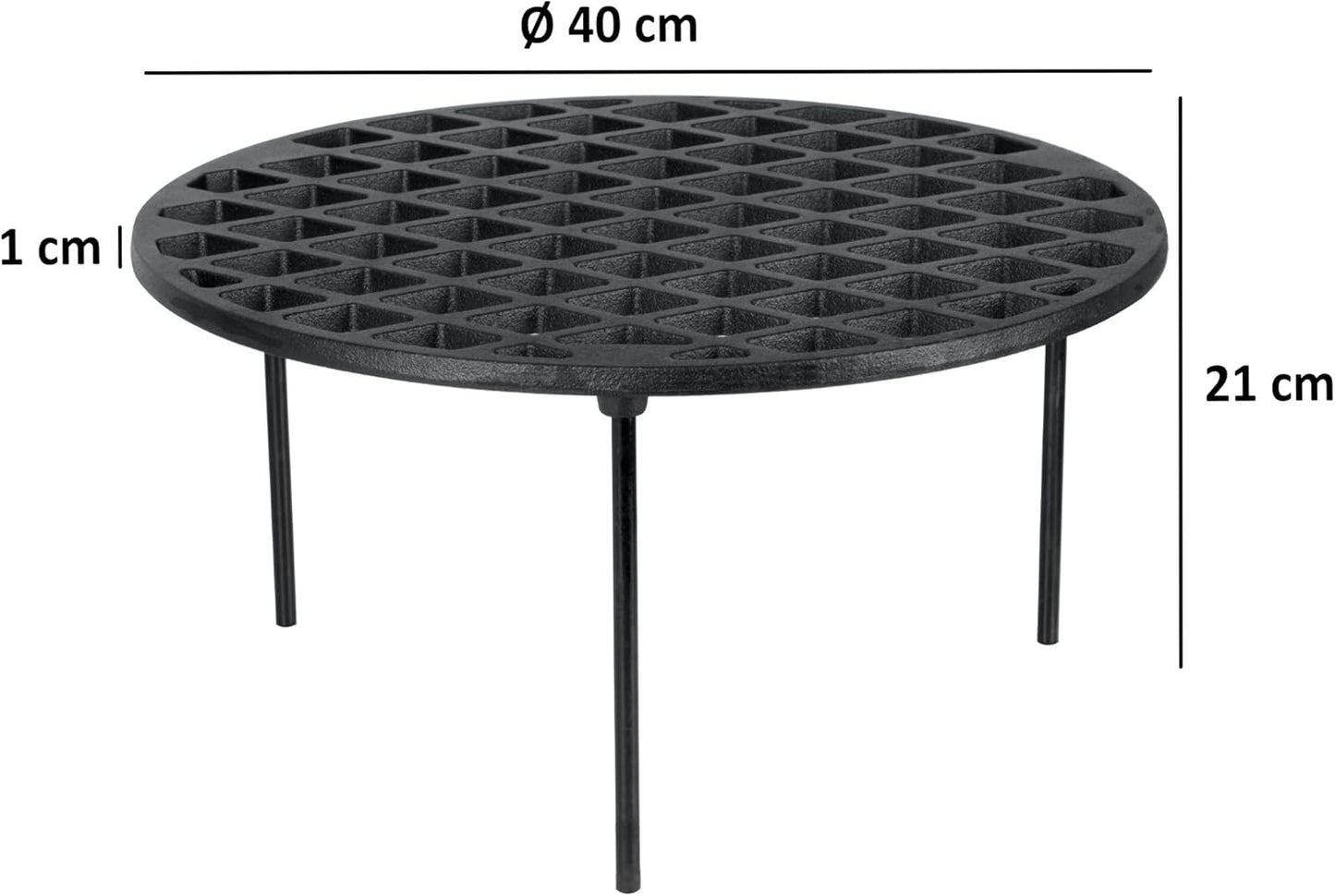 Runder Grillrost mit 3 Beinen, Ø 40 cm