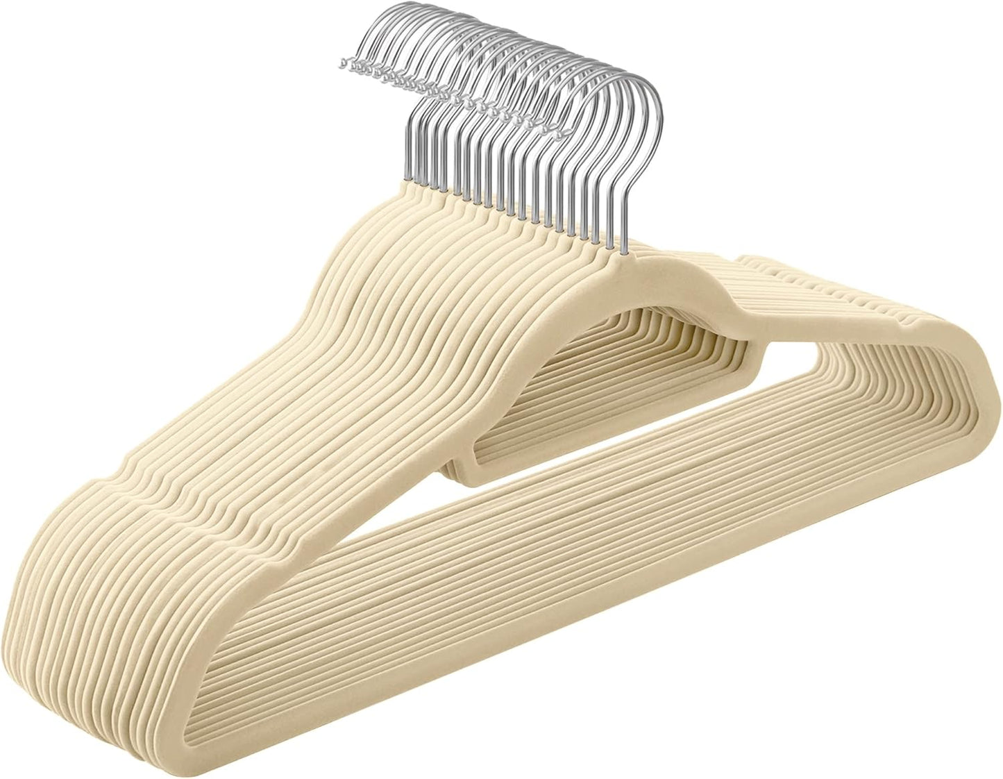 20er-Set Kleiderbügel, Silber + Beige 20 Stück