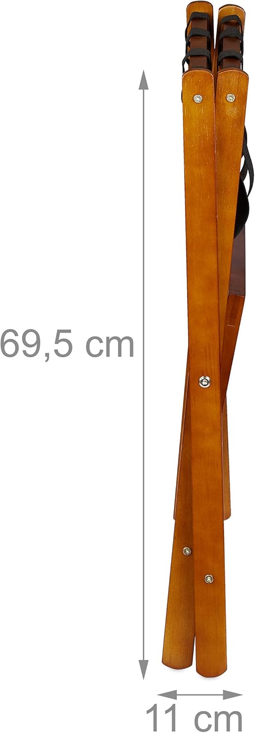2er-Set Klappbarer Kofferständer mit Ablagen, 54 x 66 x 45 cm Natur