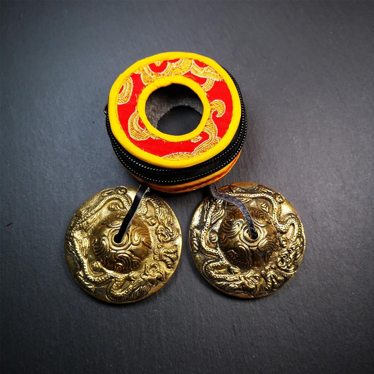 Tibetanische Fingerzimbeln für Meditation, Dragon(brass)