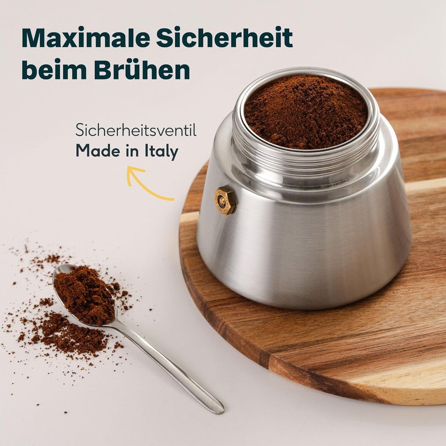 Espressokocher Induktionsgeeignet (300 ml, 6 Tassen), Espressokocher 300 ml