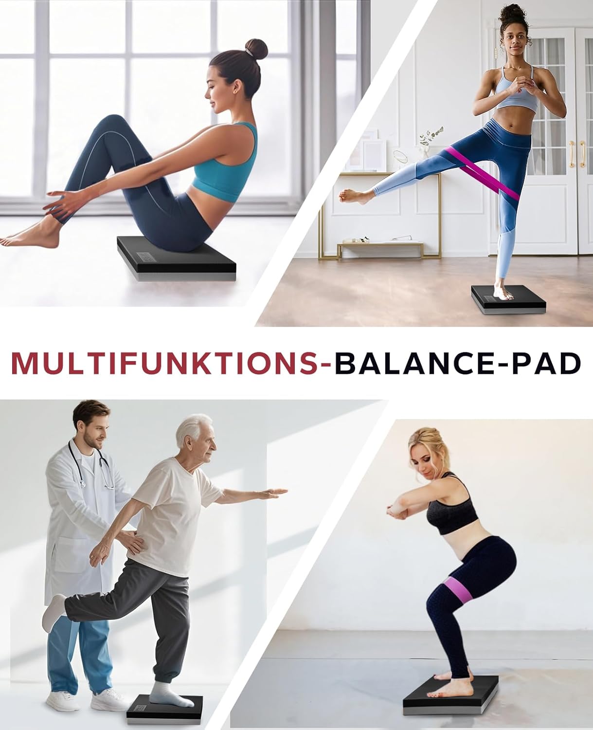 Rutschfestes Balance Pad, Schwarz/Grau - 1 Stk