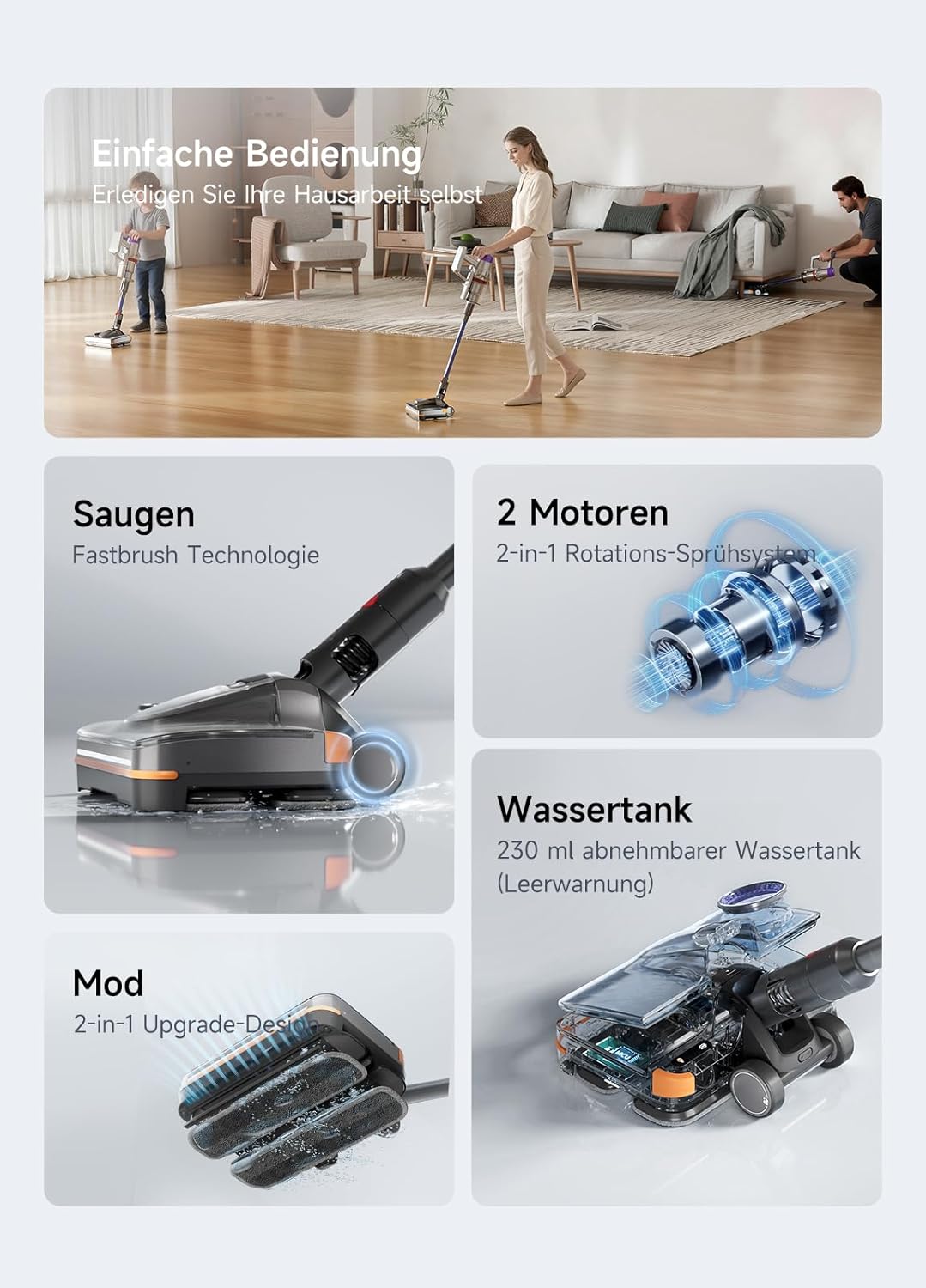 3-in-1 Wischaufsatz für Dyson V7/V8/V10/V11/V15/Gen5