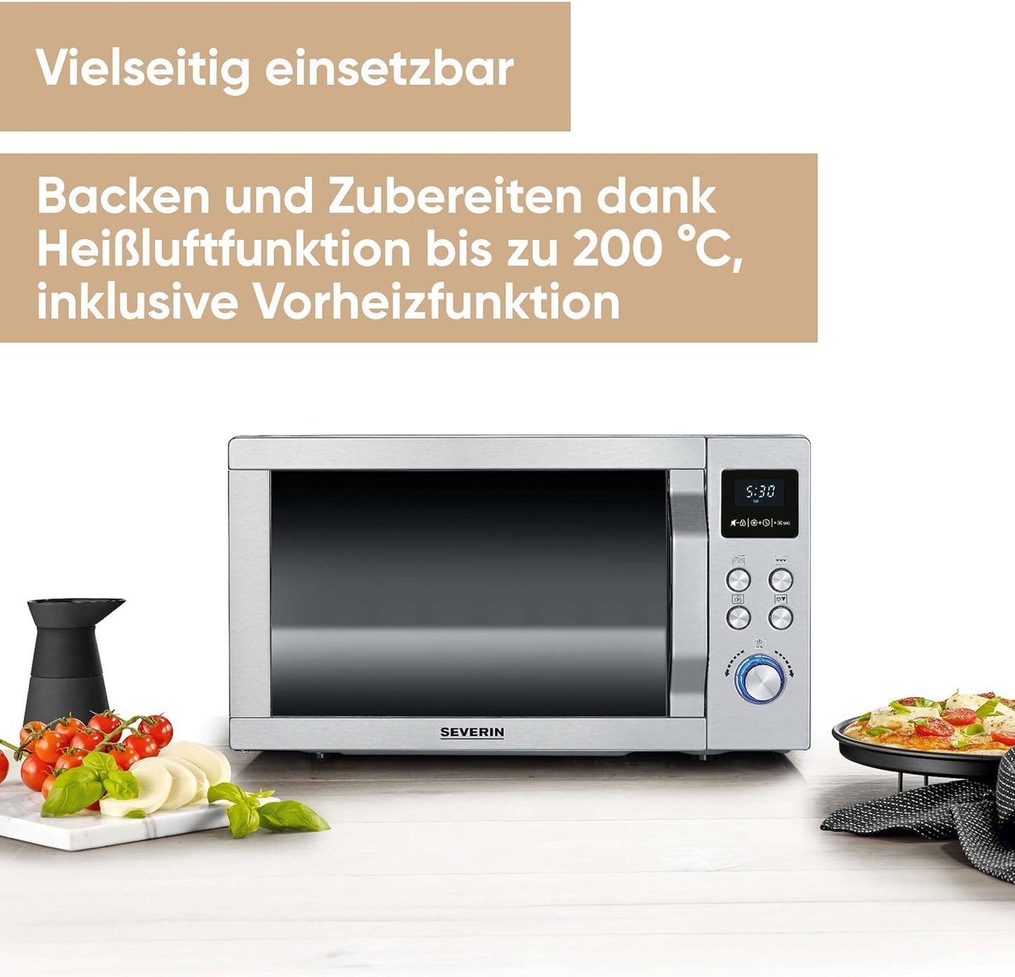 MW 7774 Mikrowelle mit Grill- und Heissluftfunktion, Grill- & Heissluftfunktion, 25 L, 1950 W