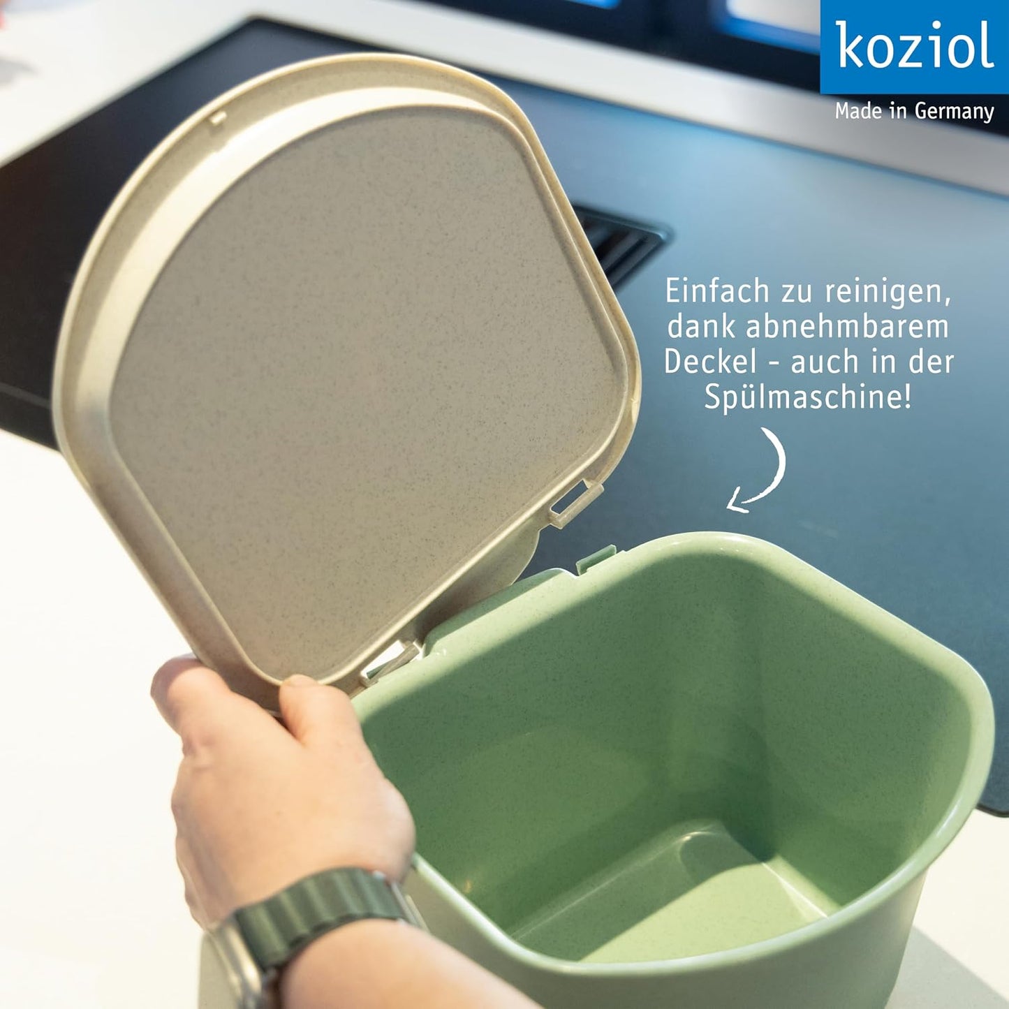Bibo Komposteimer mit Deckel, nature ash grey