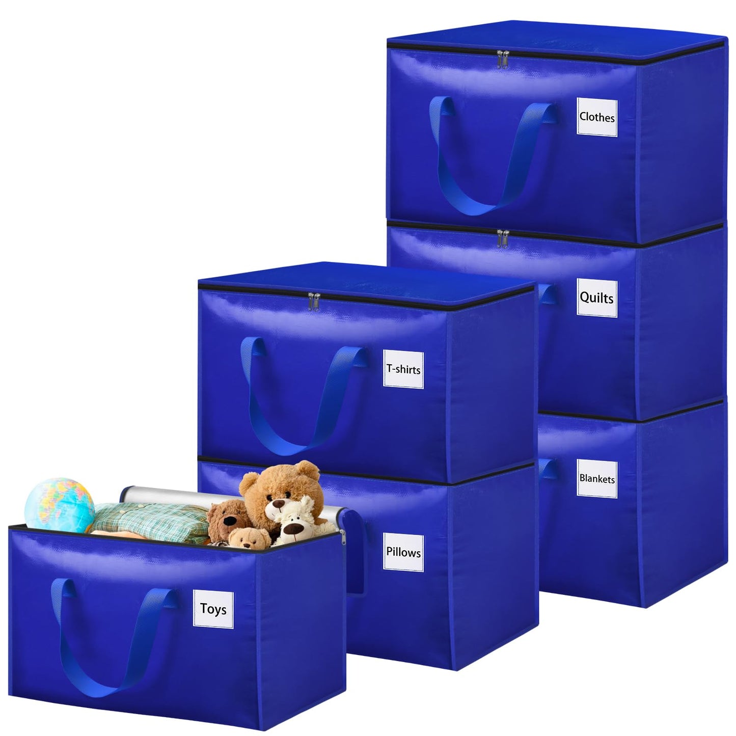 6er-Set Umzugstaschen, 6-Pack (100 L) Blau