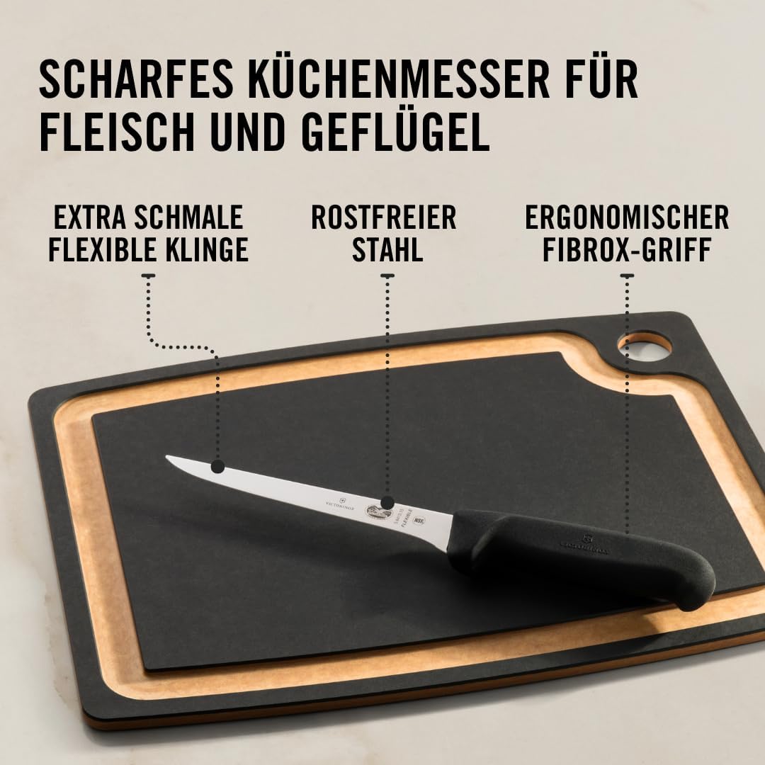 Fibrox Ausbeinmesser, Schwarz Steife Klinge