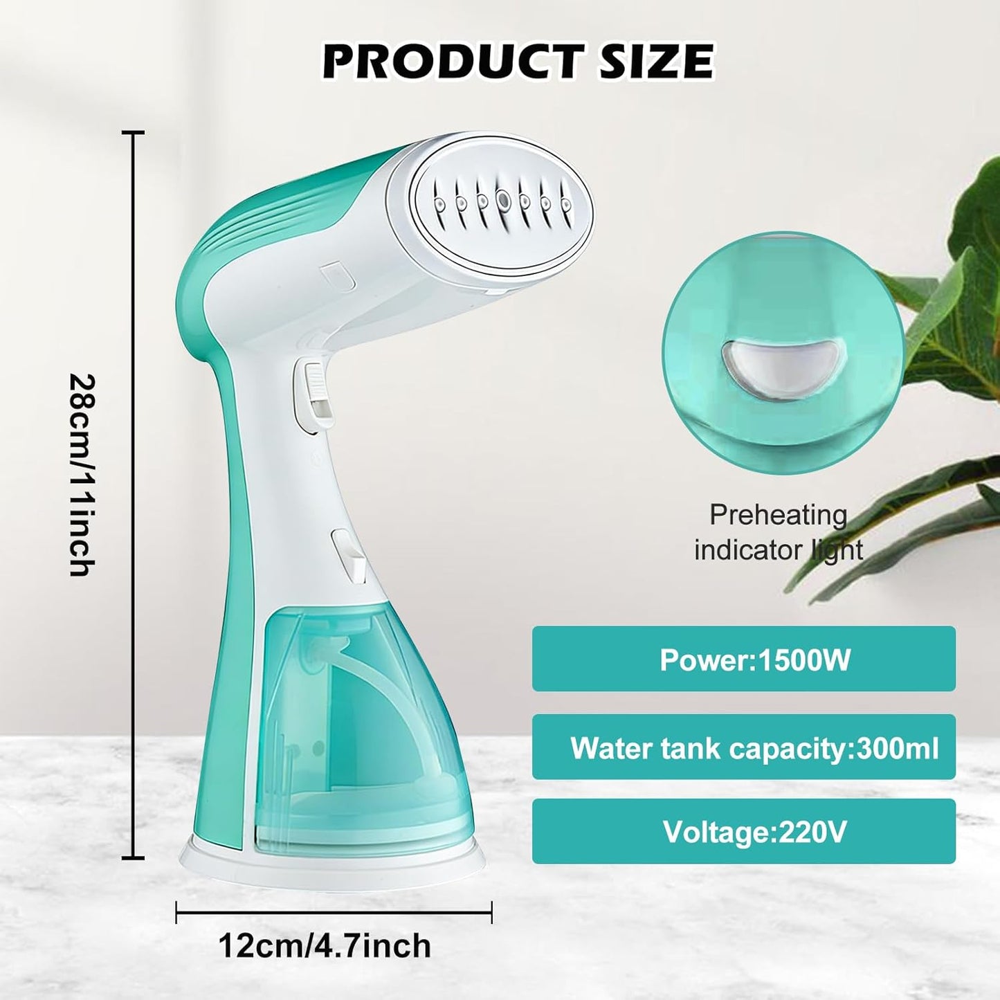 Tragbarer 1500W Dampfglätter mit 330ml Tank