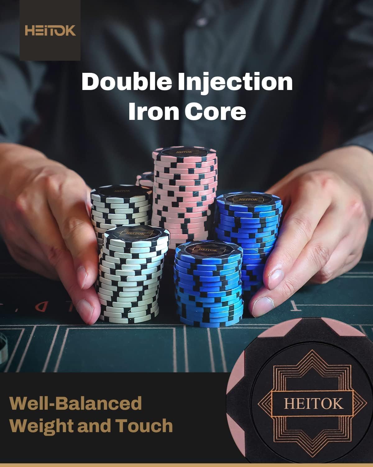 Pokerkoffer mit 500 Ton-Chips, 500 Chips