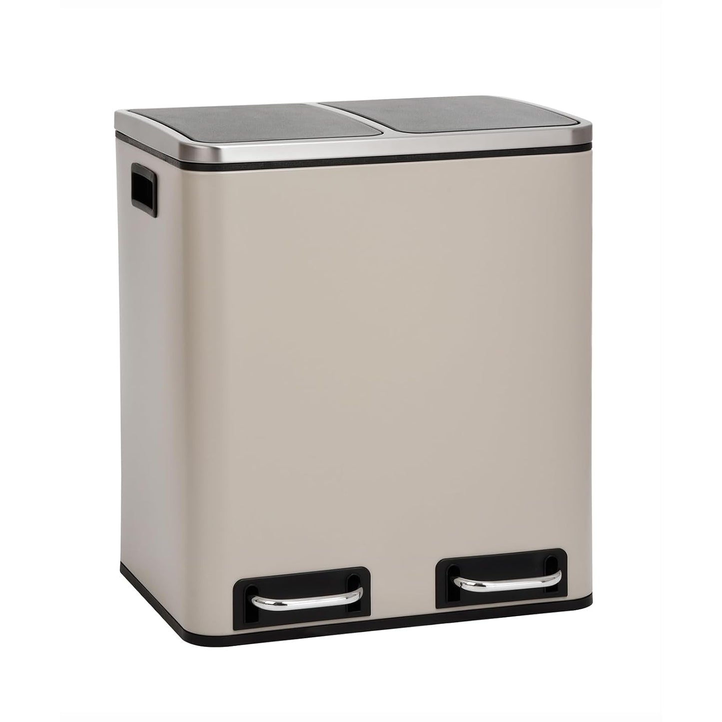 Treteimer mit Softclose und Trennsystem, 30L, Taupe TM2X15