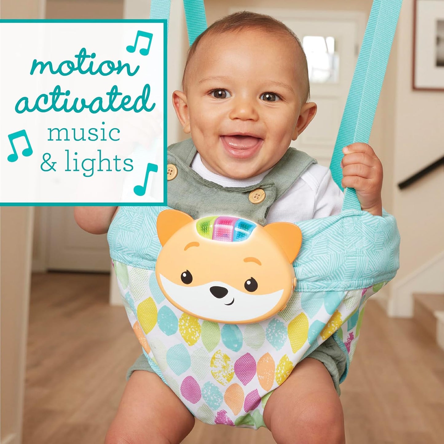 2-in-1 Türschaukel mit Musik & Lichtern für Babys