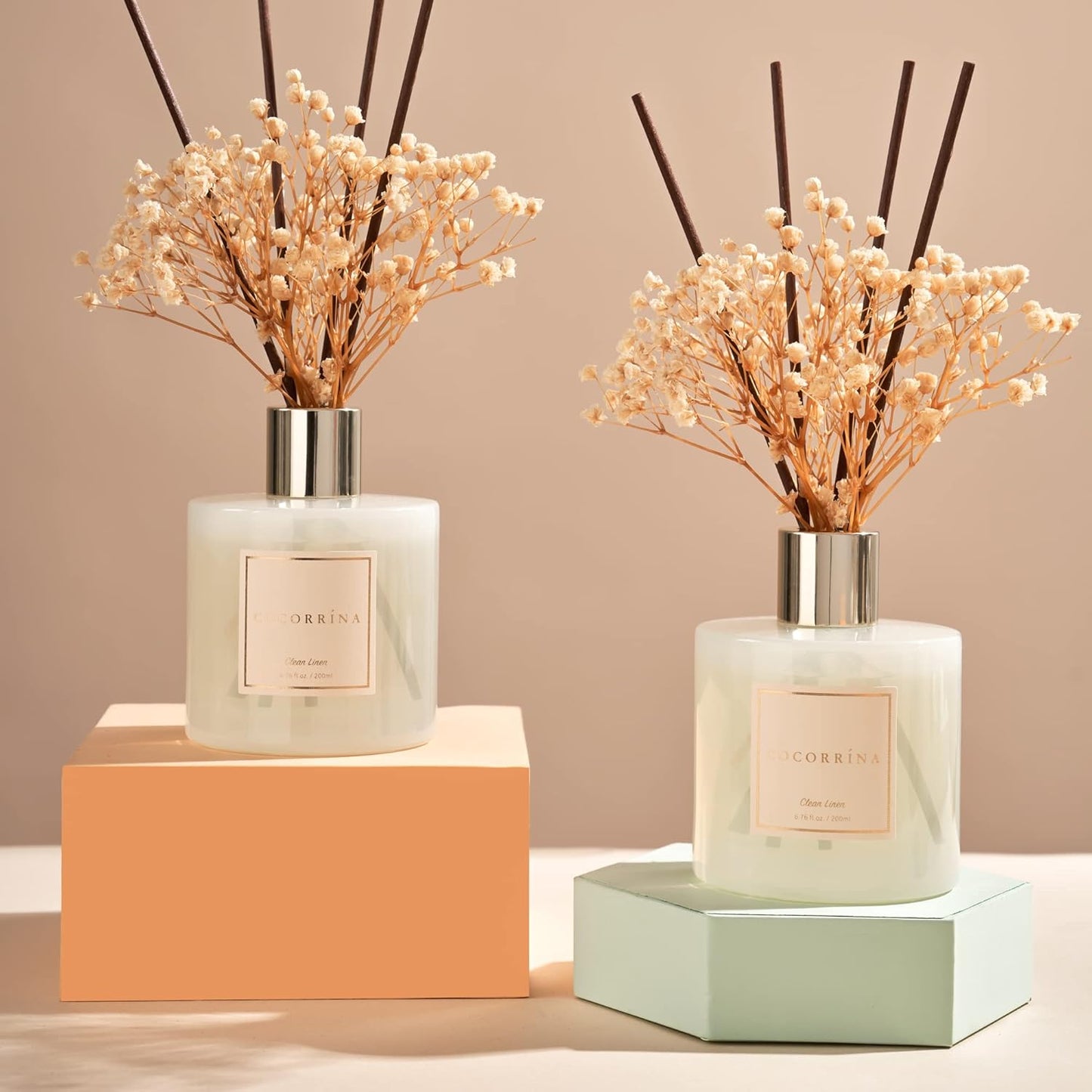 2er-Pack Raumduft Reed Diffuser, Clean Linen Raumduft/200ML/2 Stück