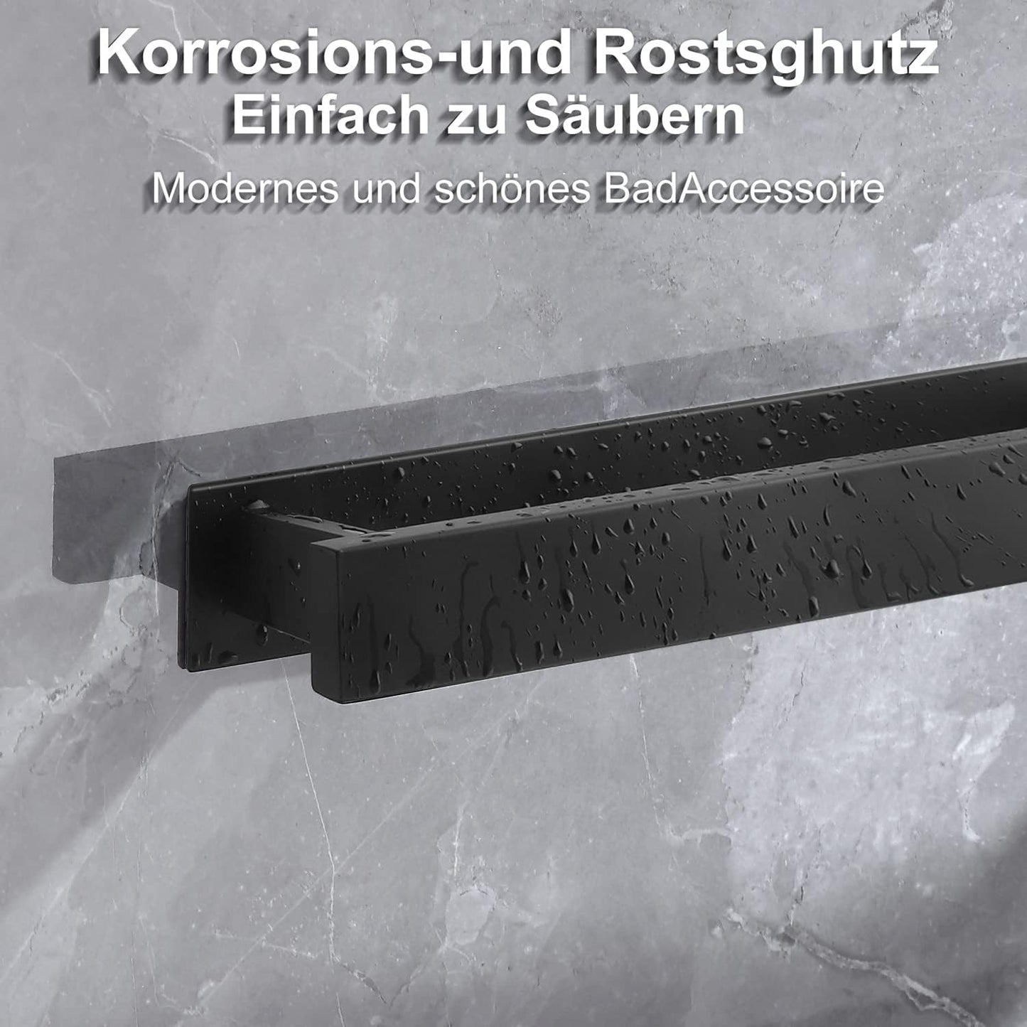 Handtuchhalter Set, Mattschwarz