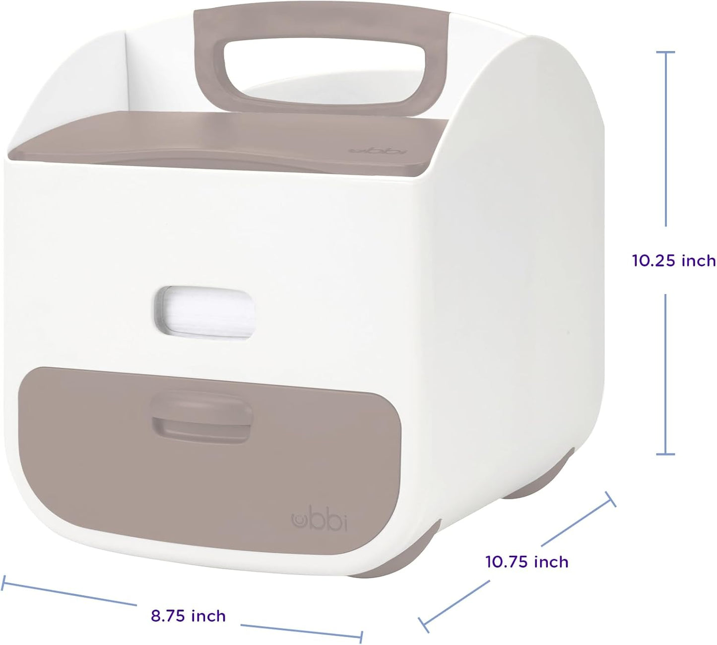 Nappy Caddy und Wickelunterlage, Taupe Nappy Caddy