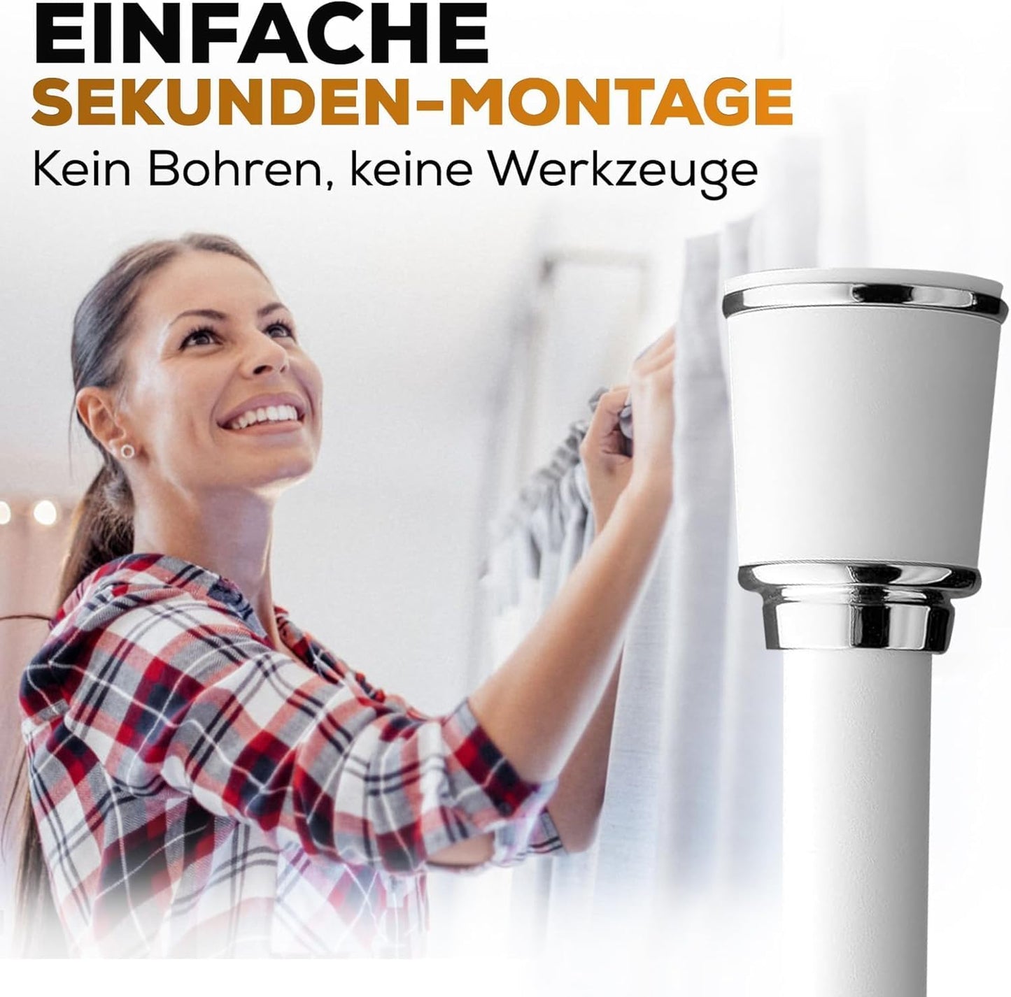 Klemmstange für Dusche, 87-120 cm Weiss