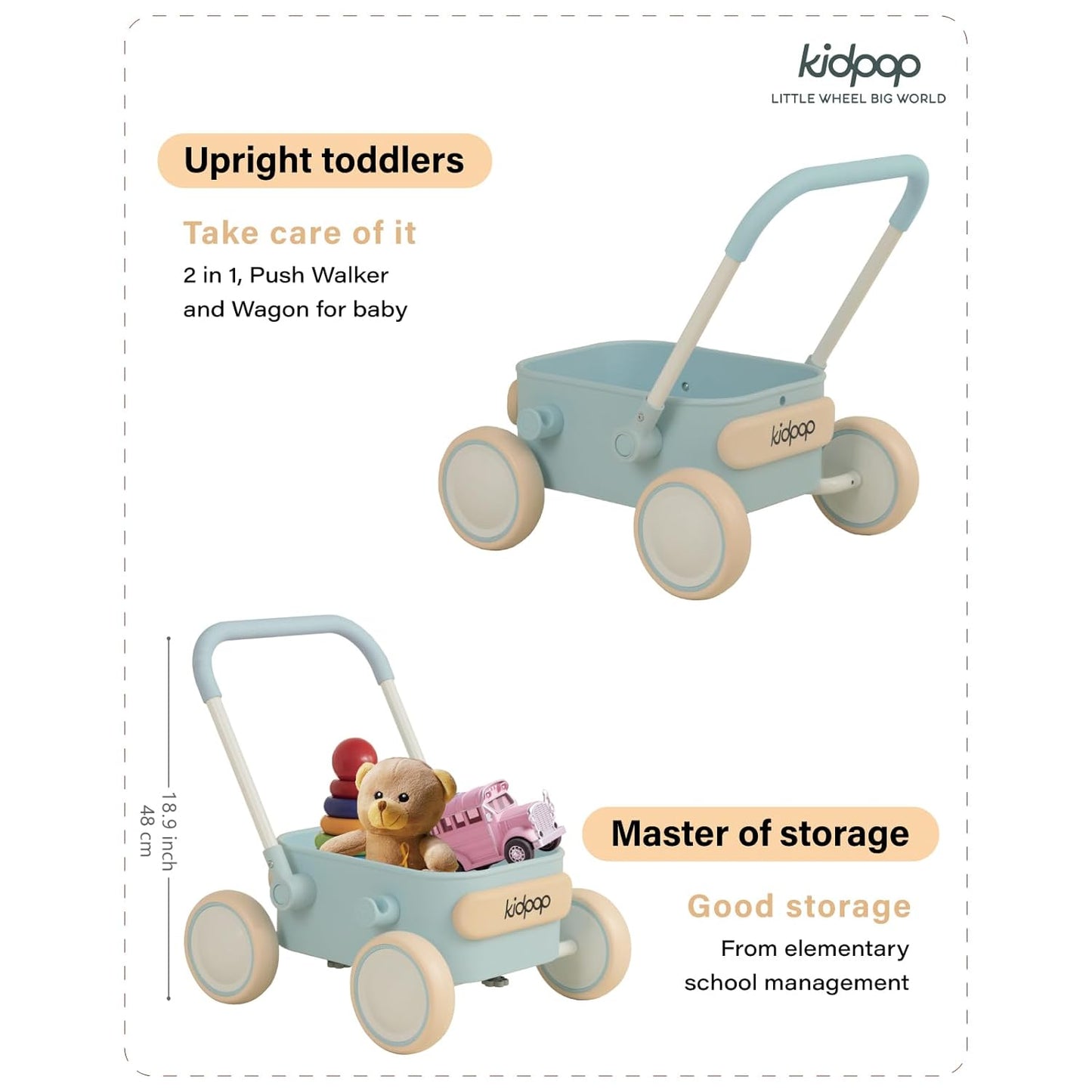 2-in-1 Lauflernwagen, Blau