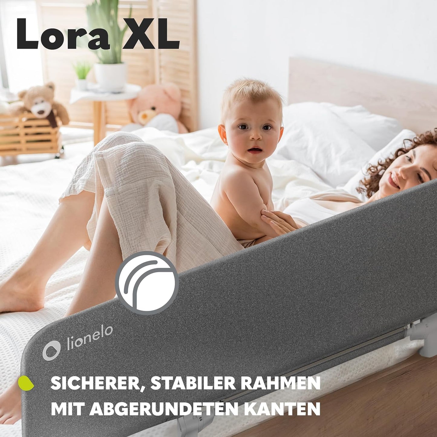 Lora Bettschutzgitter mit Neigungsverstellung, Beige X-Large