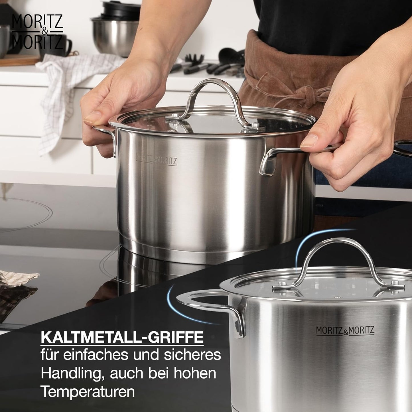 5-teiliges Kochtopfset mit Glasdeckeln