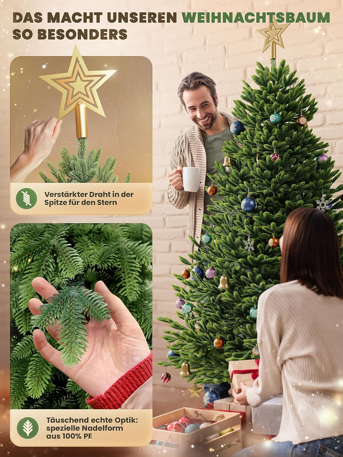 Künstlicher Weihnachtsbaum Nordfichte, ohne Beleuchtung 150 cm
