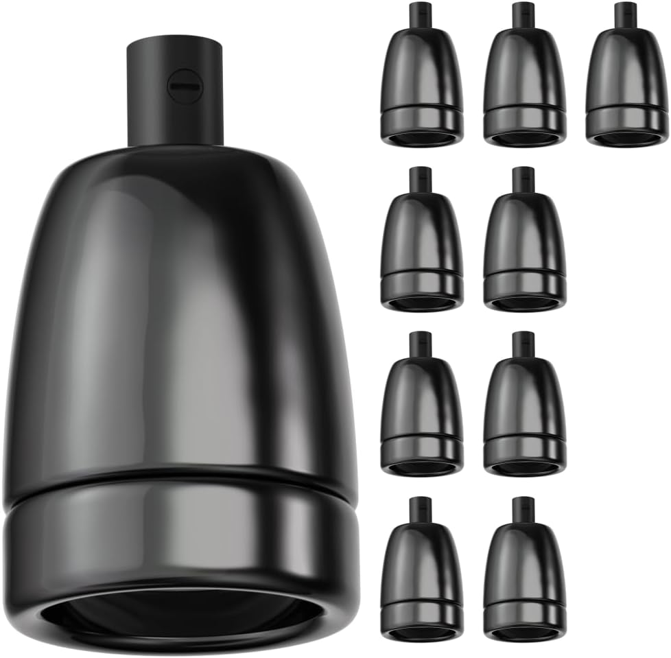 10 Stück E27 Fassung, 10 Stück (1er Pack) Schwarz