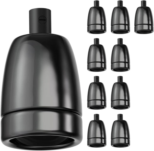 10 Stück E27 Fassung, 10 Stück (1er Pack) Schwarz