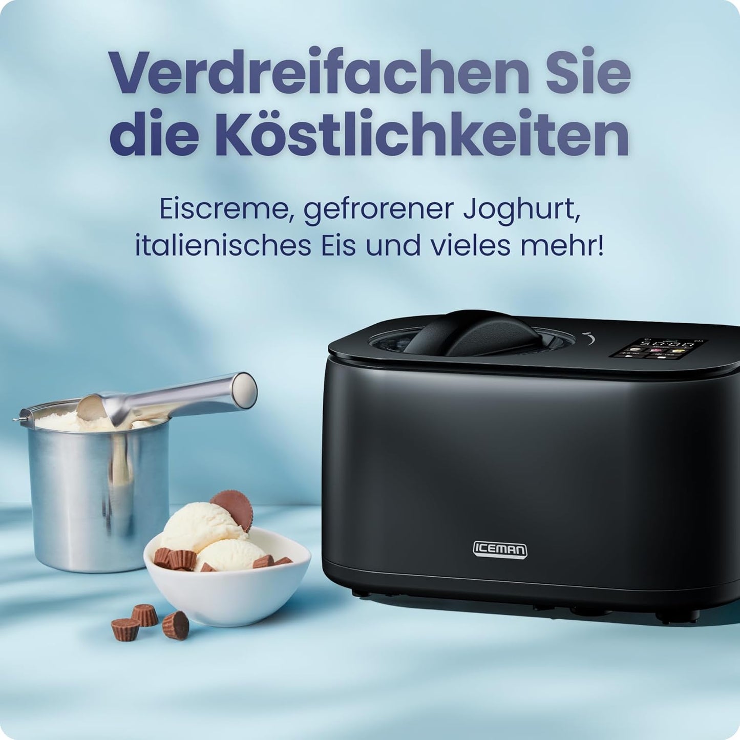 Eismaschine mit Kompressor, Schwarz