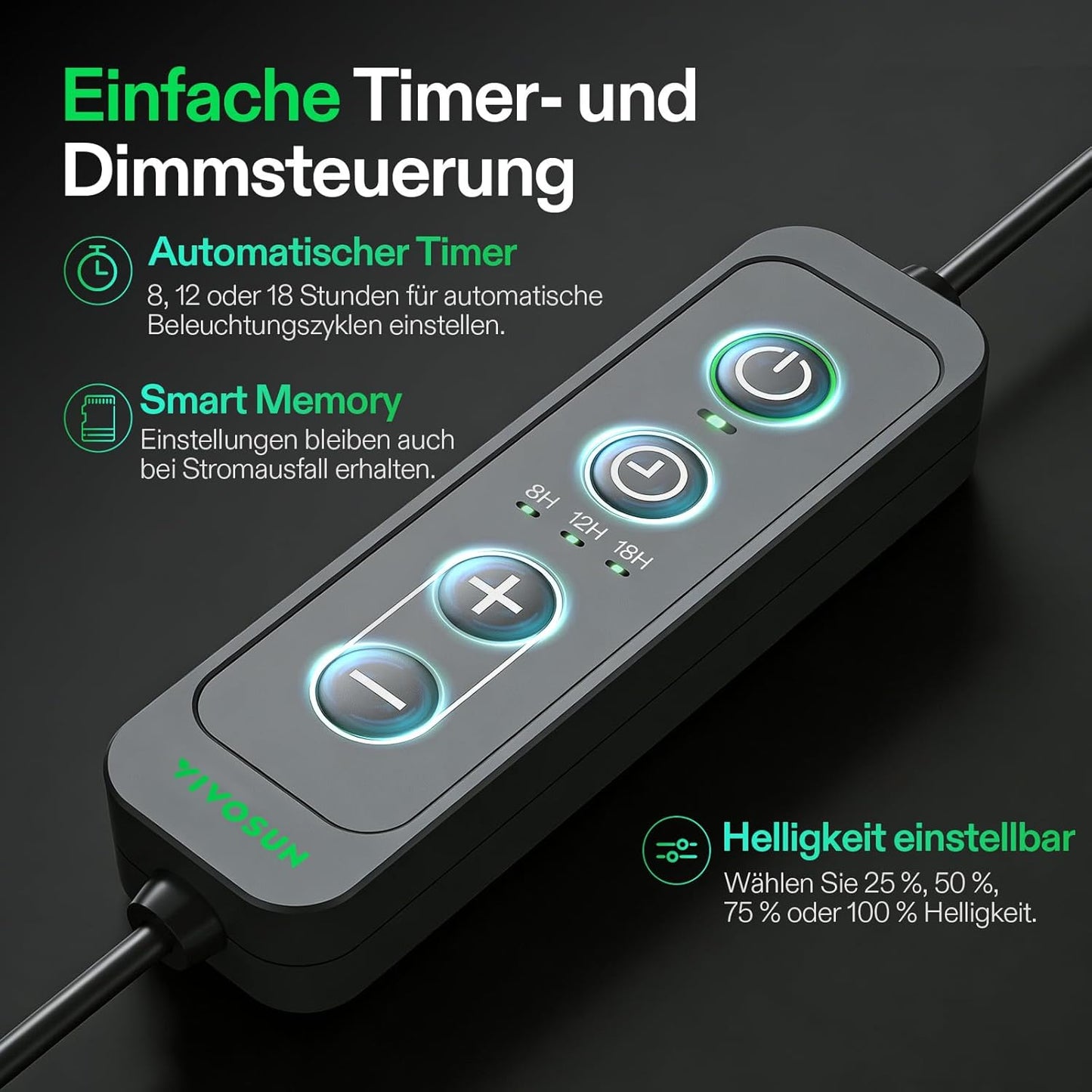 8er-Set T5 LED-Pflanzenlampen mit Timer & Dimmer, 60cm-8er Set