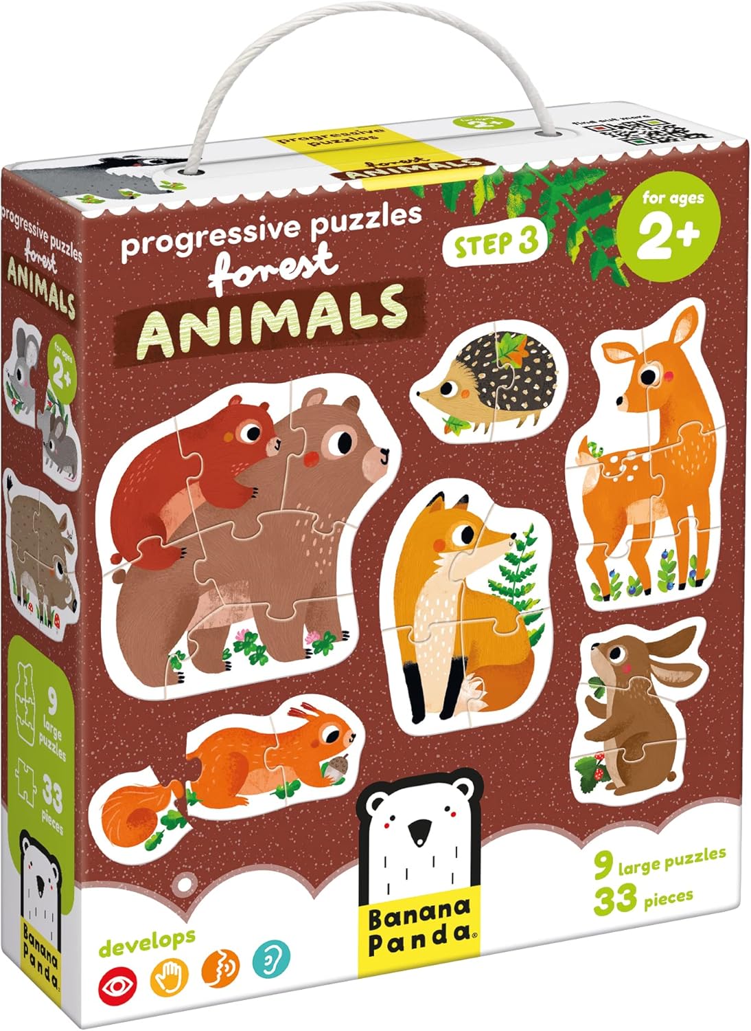 Puzzle Waldtiere, Forest Animals 2+