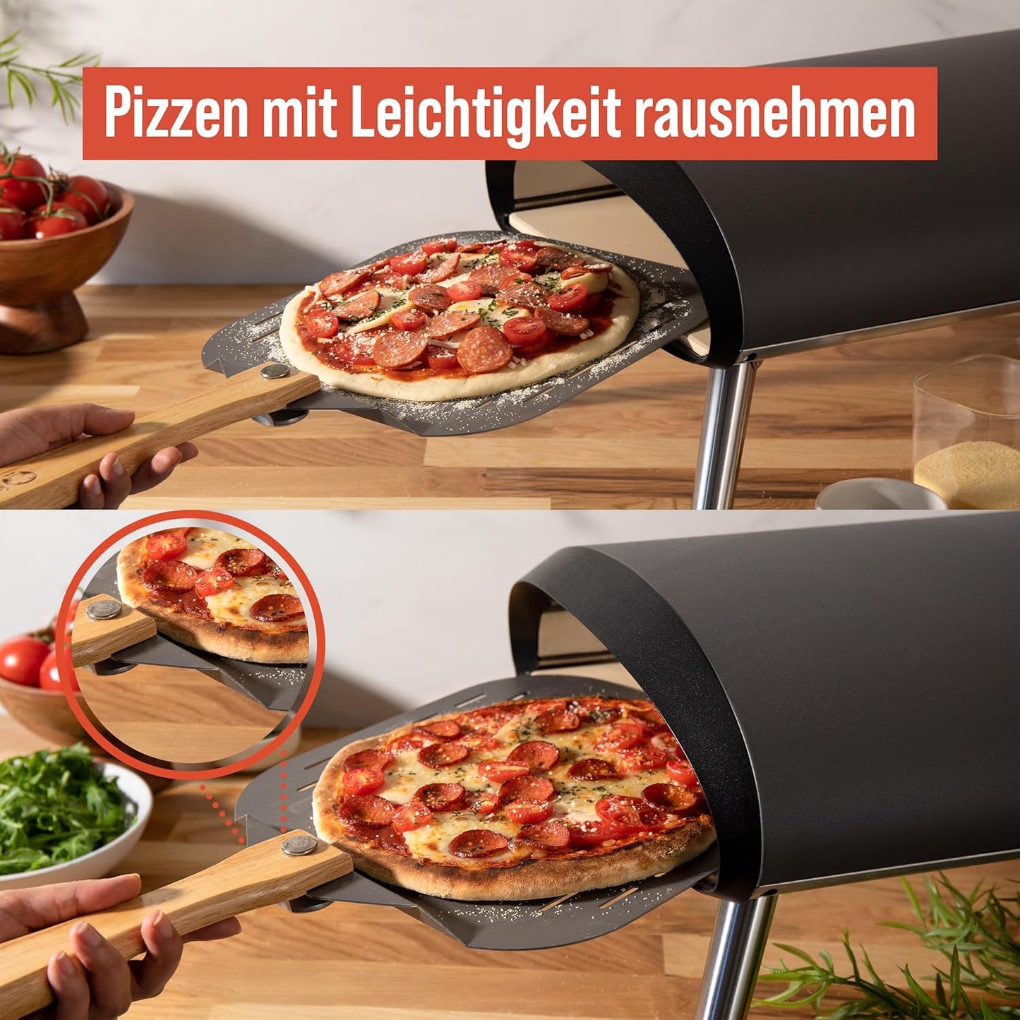 Pizzaschieber mit faltbarem Griff, 30,5 x 35,6 cm