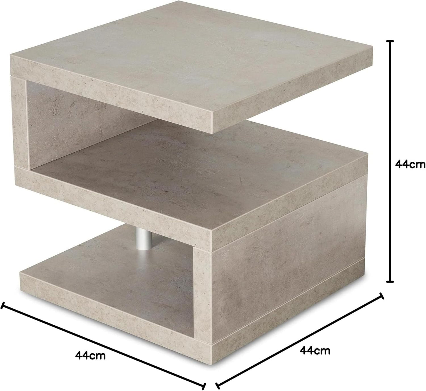 Couchtisch Sigi in Betonoptik (44 x 44 x 44 cm), Betonoptik