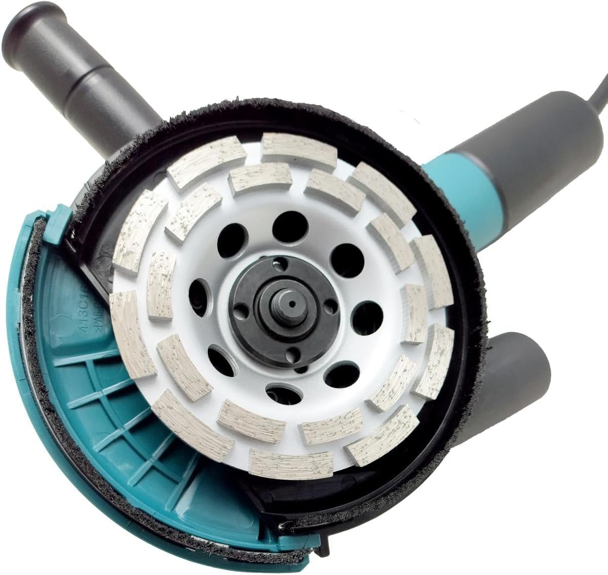 Betonschleifer-Set 191W06 mit Staubabsaugung und Diamantschleiftopf, 11.000 U/min