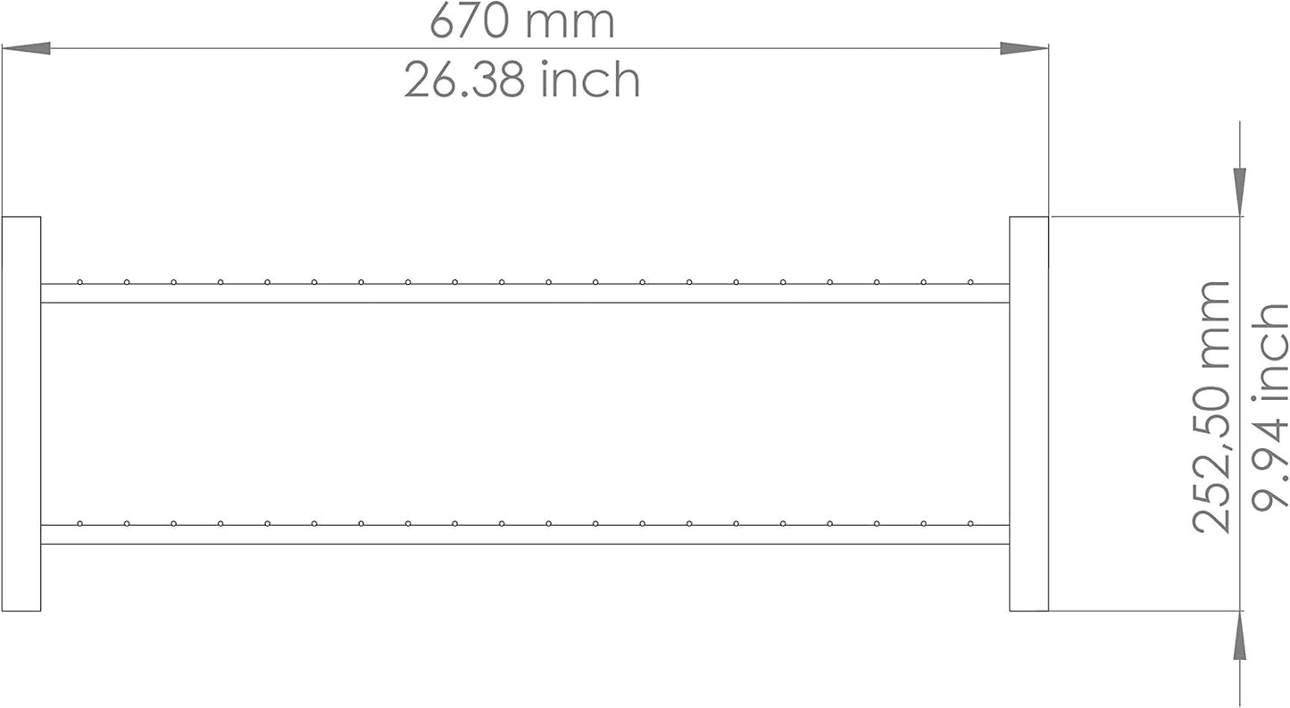 Platzsparendes Schuhregal, Weiß 67 cm / 2 Ebenen
