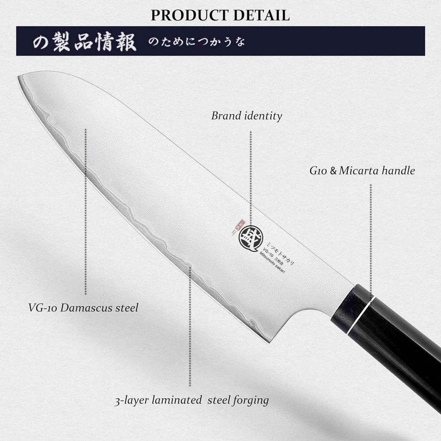 Professionelles Santoku Kochmesser, 18 cm