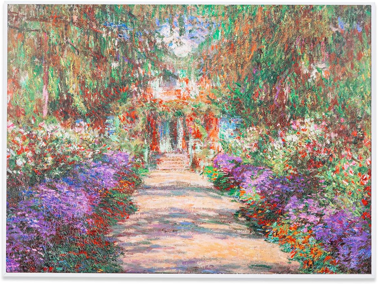 Monets Garden - Infrarotheizung mit Thermostat, 80 x 60 cm / 500W ; Monets Garten - Weiss