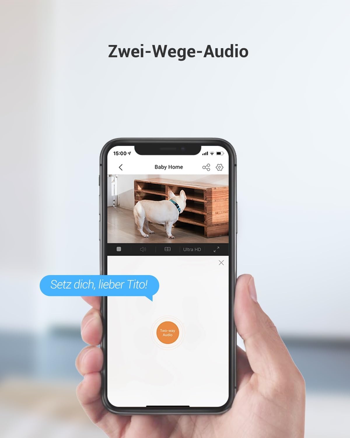 2MP WLAN PT Überwachungskamera mit Zwei-Wege-Audio, Schwarz