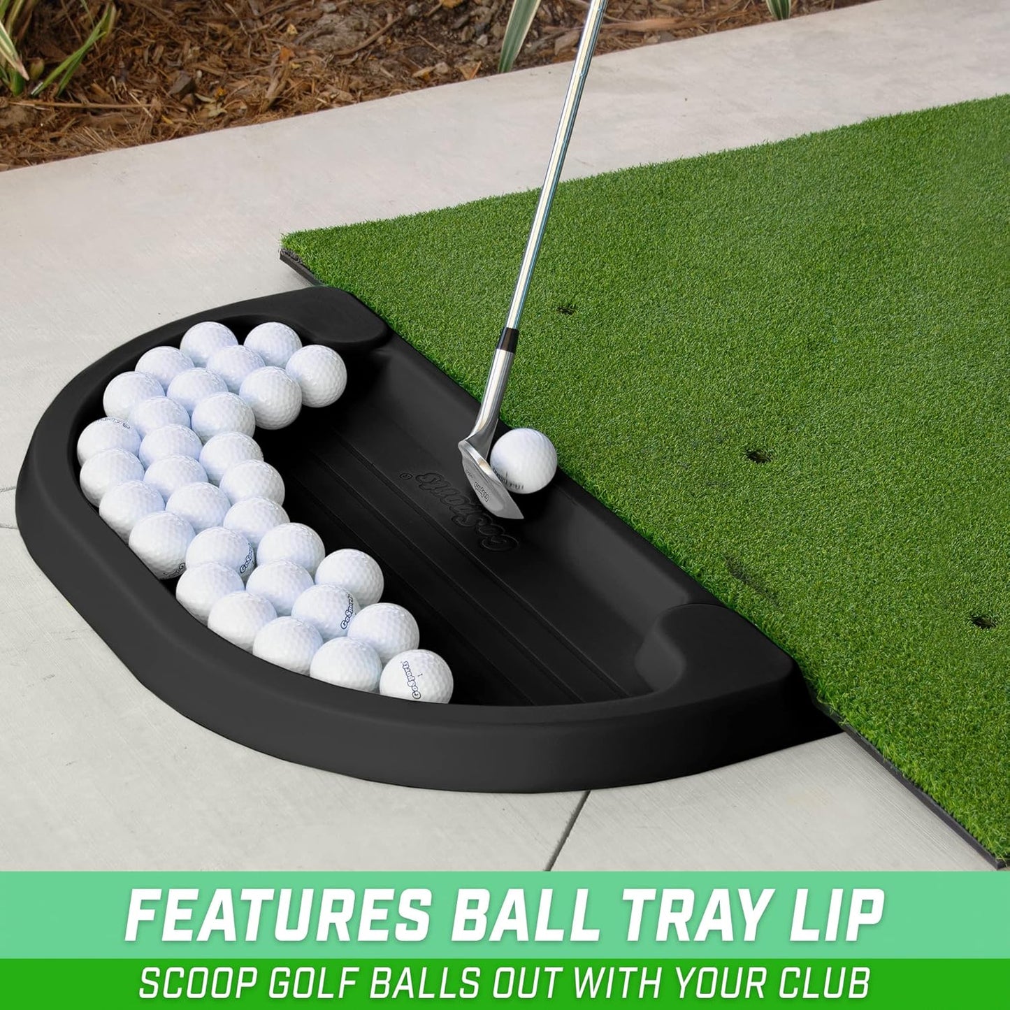 All-Weather Golfball-Tablett, Schwarz